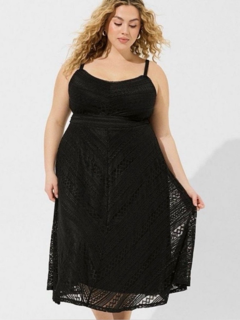 Torrid Plus Size Midi Lace Skater Dress
